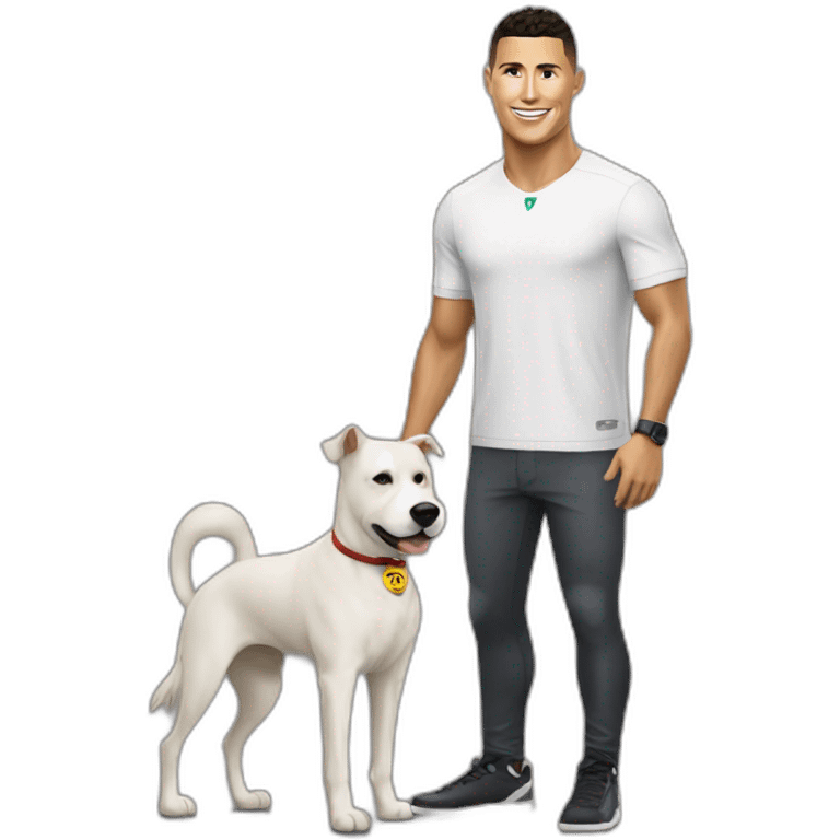 Ronaldo avec un chien emoji