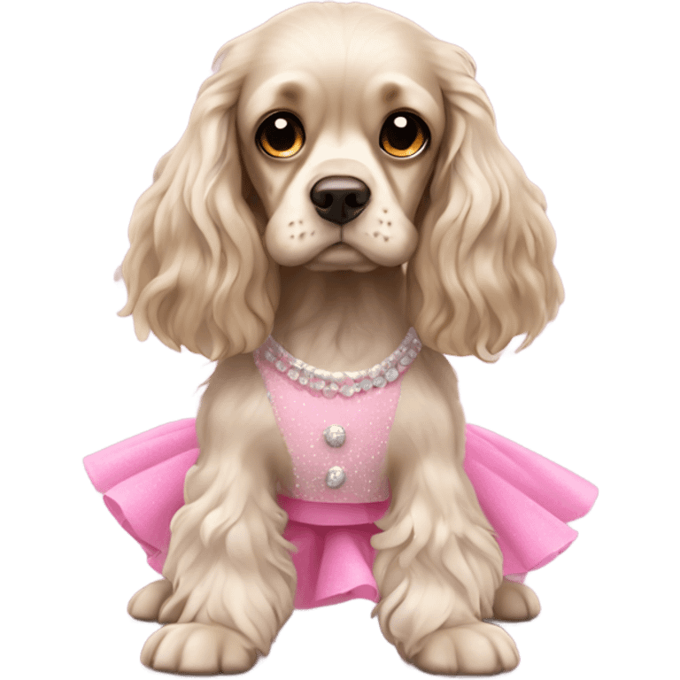 Cocker spaniel in a tutu emoji