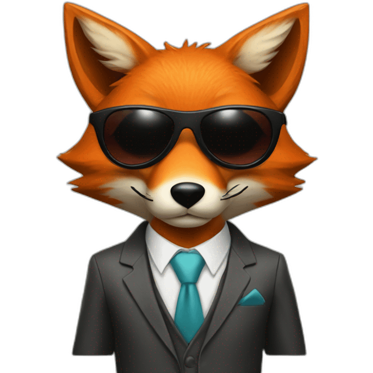 Fox in a suit with sunglasses emoji