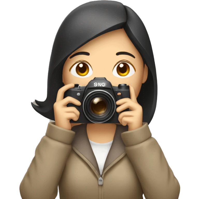 asian woman holding a camera emoji