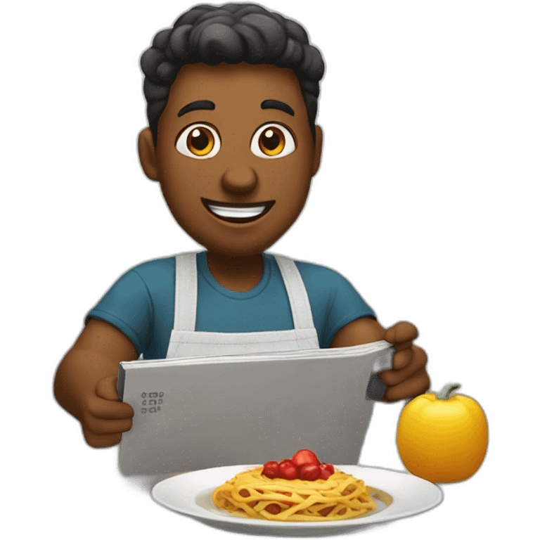 Taking a photo of a cookbook emoji