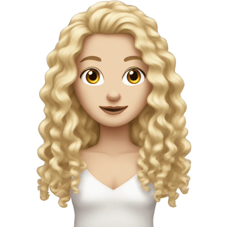 white girl with really curly very long blonde hair emoji