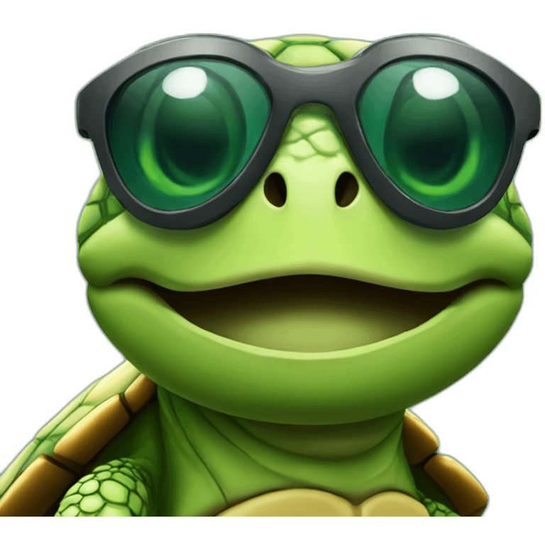 turtle with sunglasses keeping it safe emoji