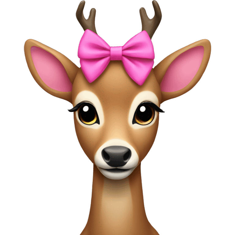 a deer with a pink bow emoji