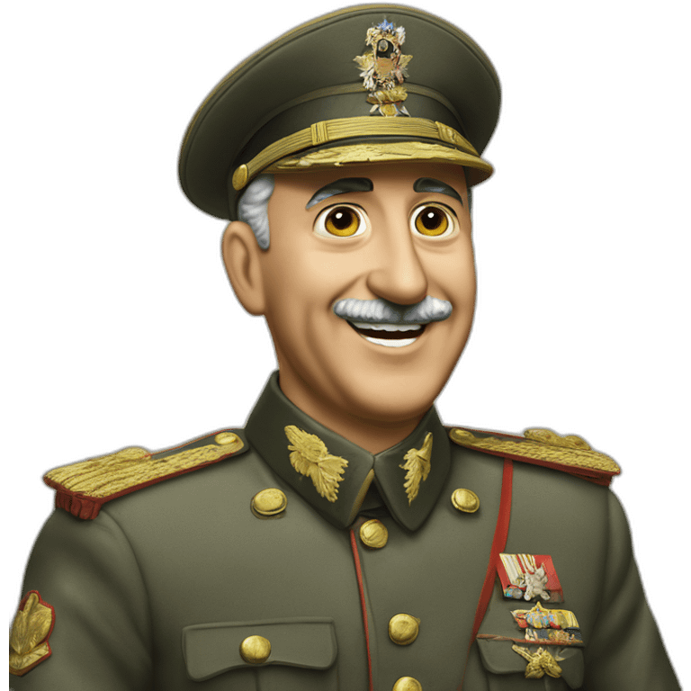 General Francisco Franco saludando sonriente, con el valle de los caidos de fondo emoji