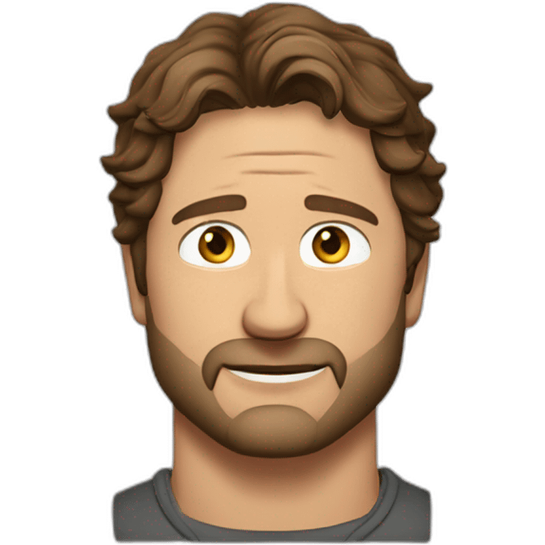 actor gerard butler cartoon wearing henley emoji