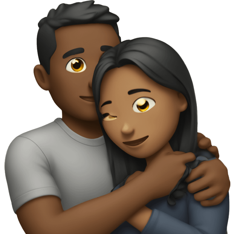 A girl hugging her boyfriend  emoji