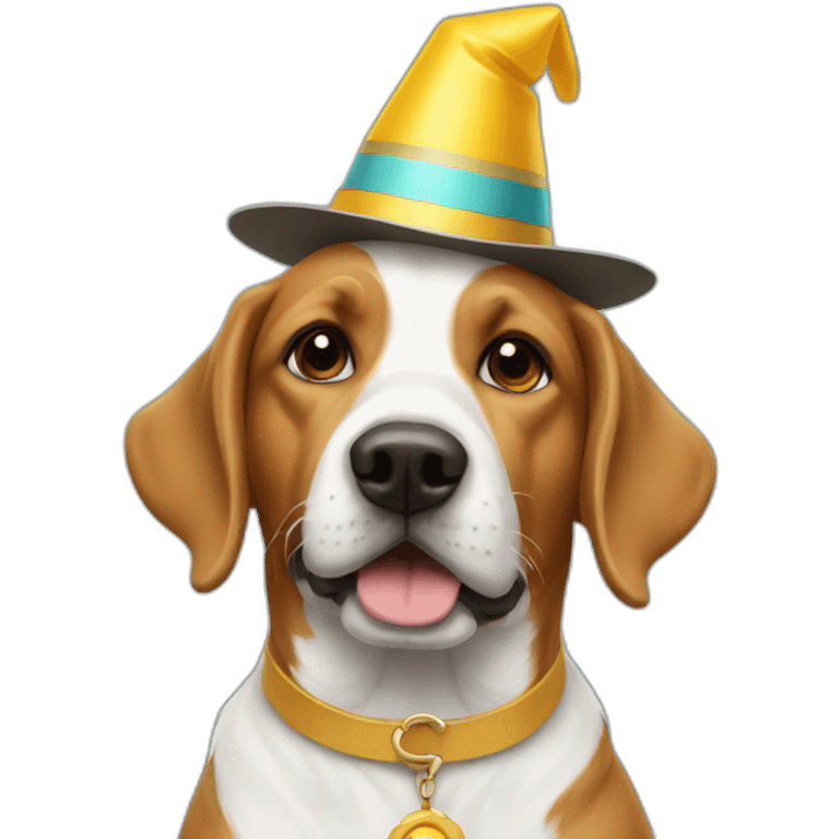 A party’s hat dog emoji