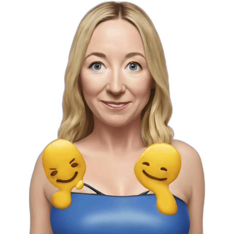 Victoria Coren-Mitchell swimming in custard emoji