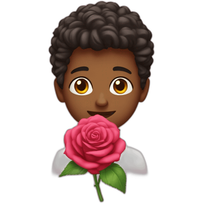 Garçon obèse avec un nœud rose emoji