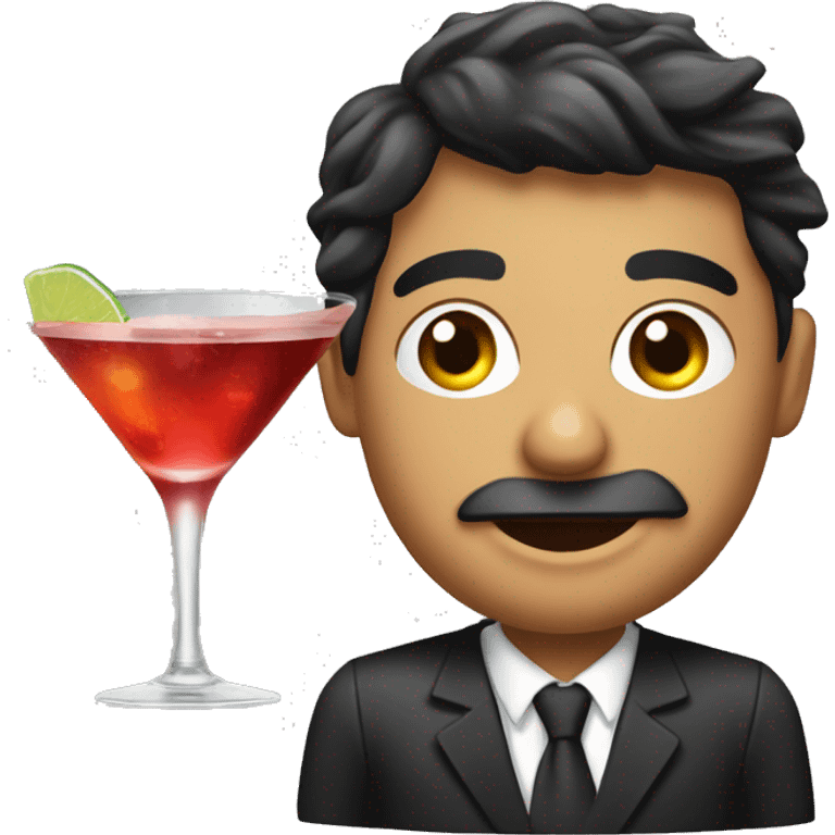 Un ragazzo che beve un cocktail  emoji