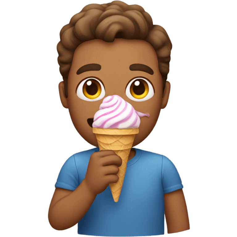 a guy eating ice cream emoji