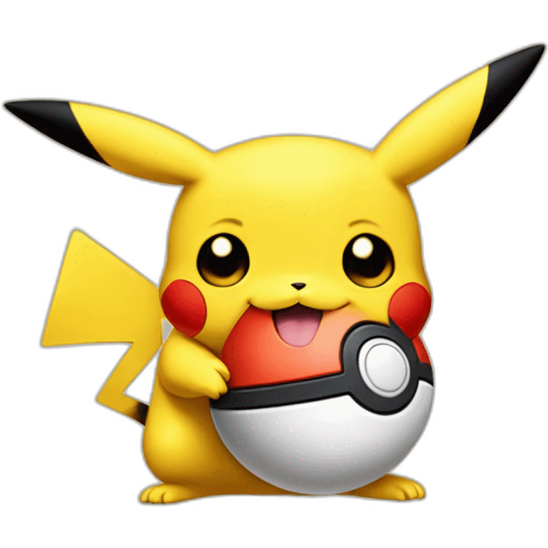 Pikachu with a pokeball emoji