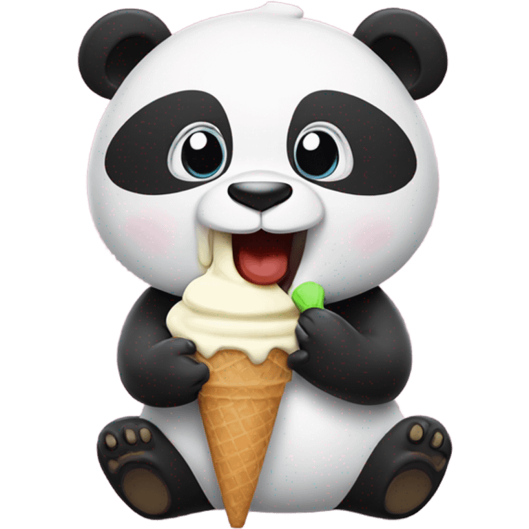 Panda eating ice cream emoji