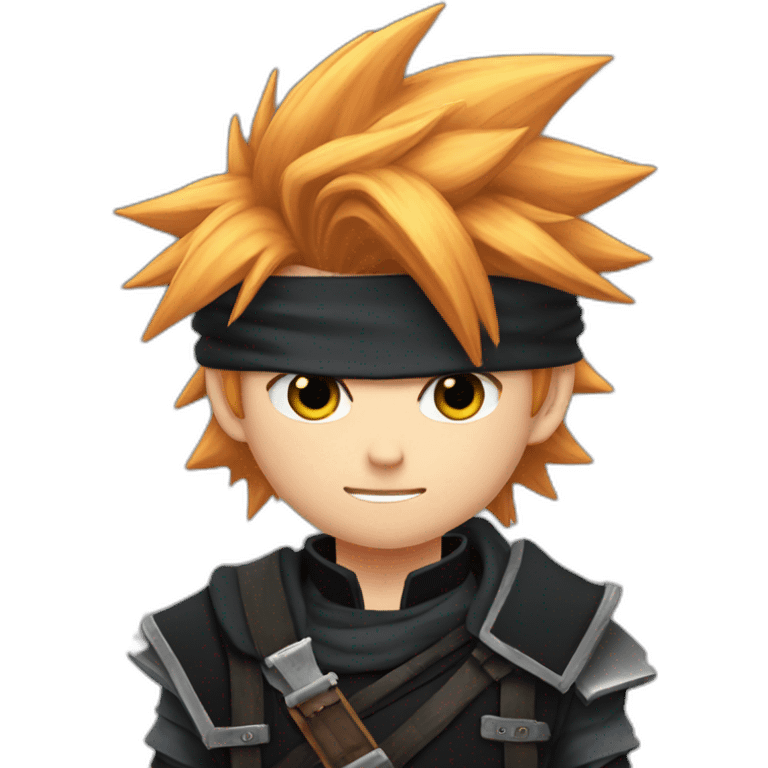 Ginger cloud strife with ninja clothes black emoji