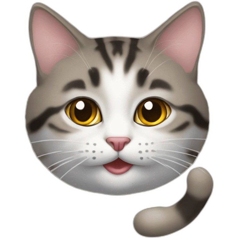 Soris dans la bouche d'un chat emoji