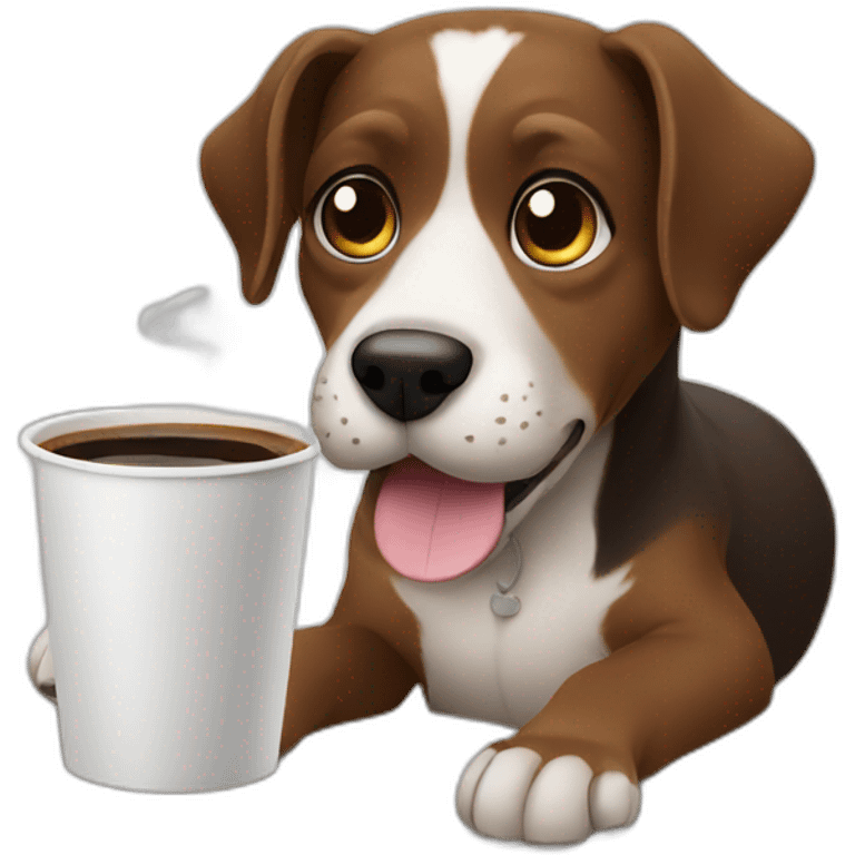 dog drinking coffee emoji