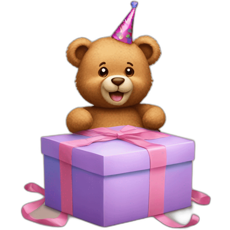 Teddy bear wishing happy birthday emoji