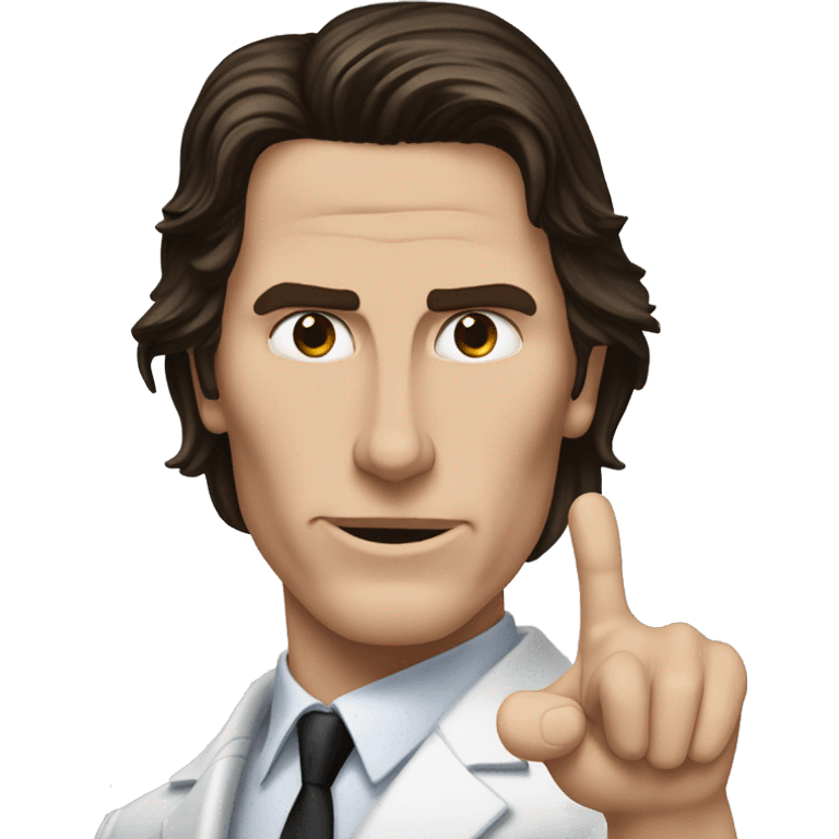 Christian Bale from American Psycho holding his hand in the shape of an L on his forehead. emoji