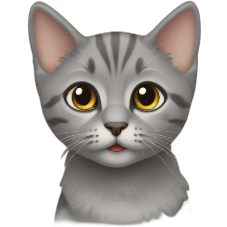 Chaton raye gris emoji