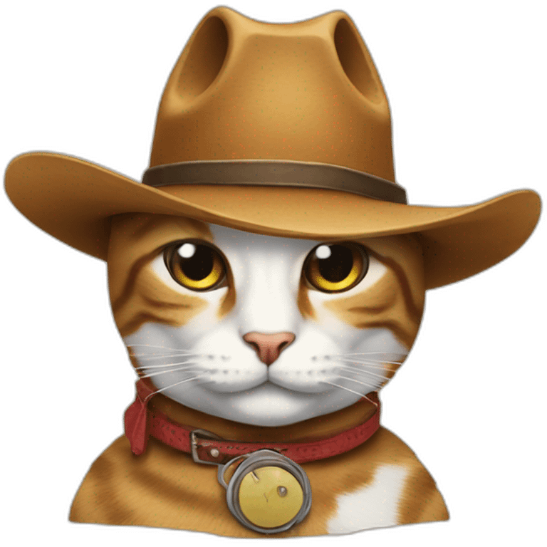 cat with a cowboy hat and smoking ciggratte emoji