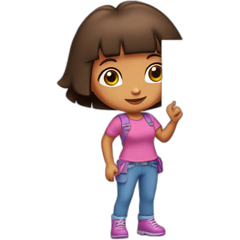 Dora the explorer holding a blank sign emoji