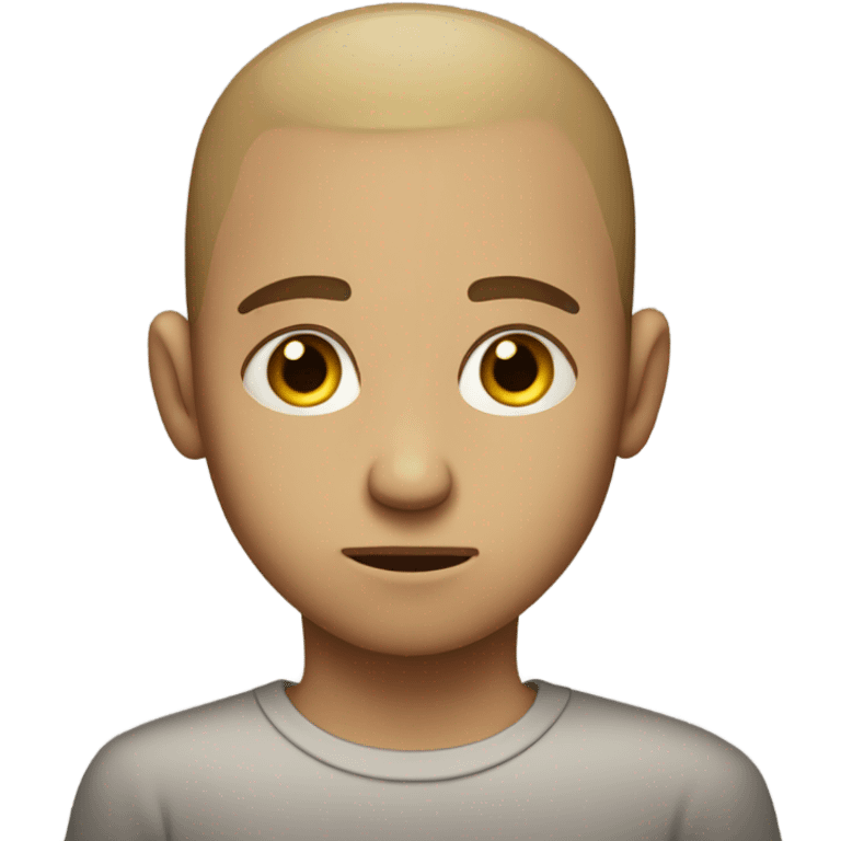 sad boy with buzzcut emoji