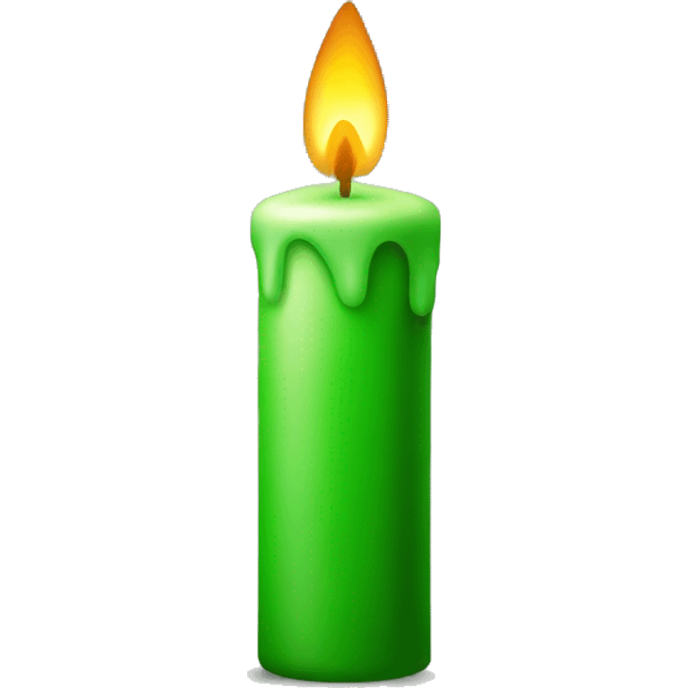 green candle in the shape of a four emoji