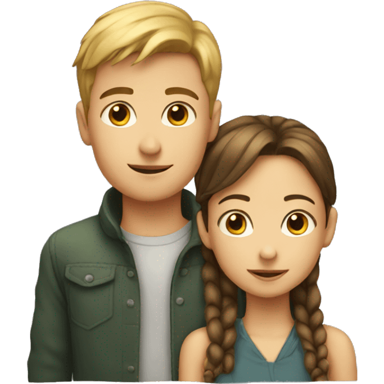 A boy with a girl on his neck  emoji