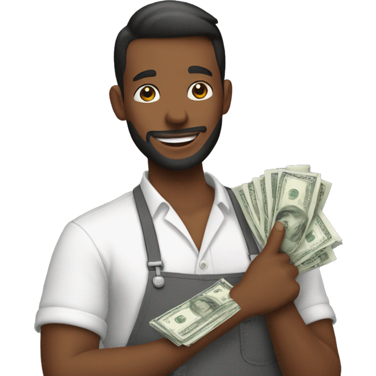 Barber holding money emoji