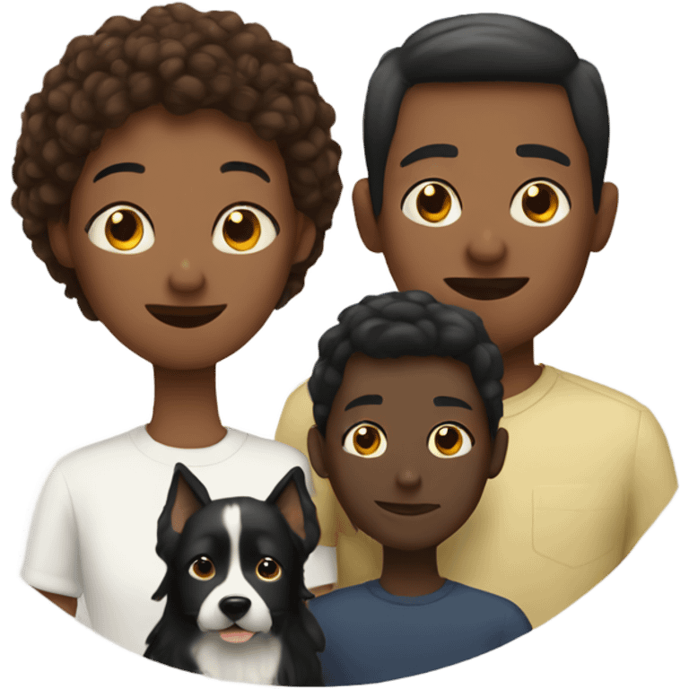 Straight parents with gay son and black dog emoji