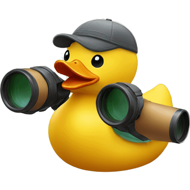 Rubber duck with binoculars emoji