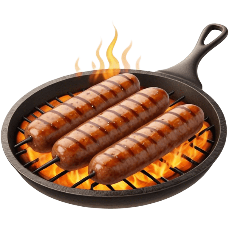 Cinematic Realistic Cevapi Dish Emoji, depicted as small, grilled minced meat sausages with a charred exterior rendered with lifelike textures and warm, savory lighting. emoji