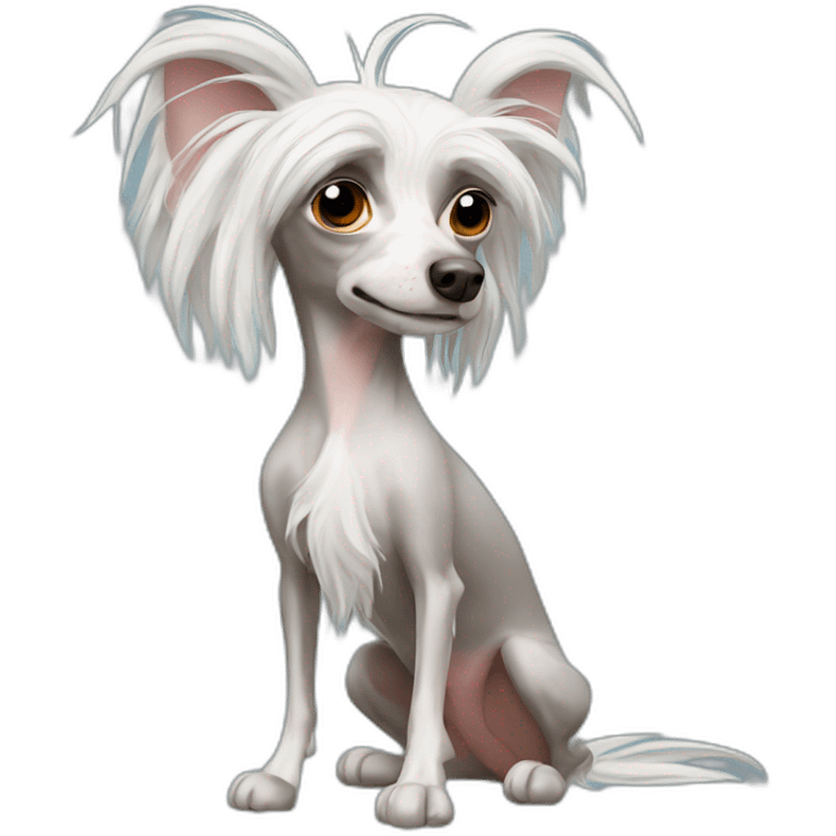 Chinese Crested dizzy emoji