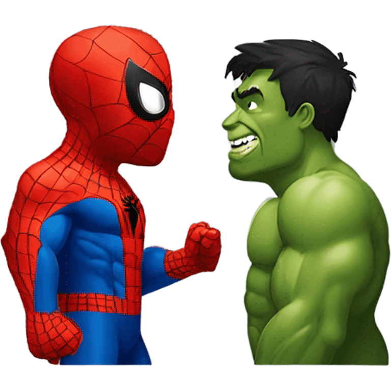 Spiderman kiss hulk emoji