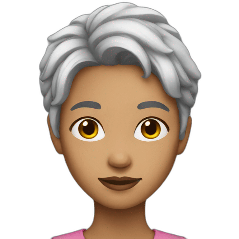 young woman grey hair emoji