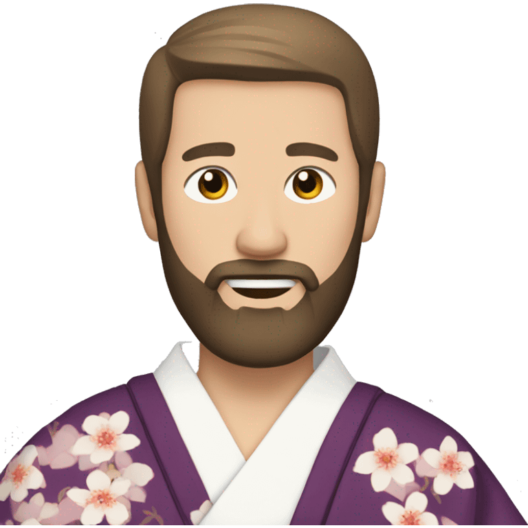 bearded white man with dark hair wearing a kimono emoji