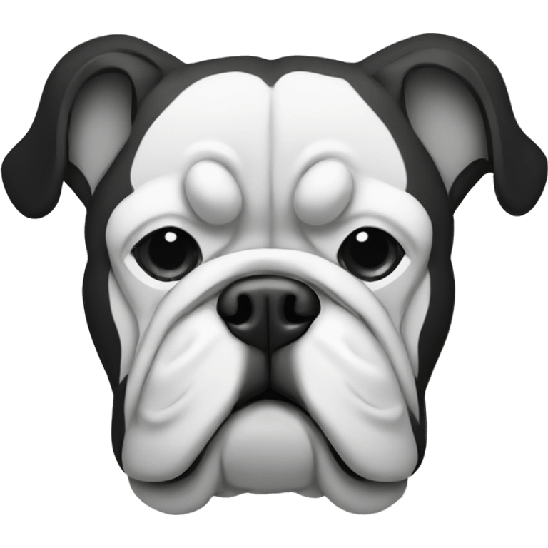 an outline of a bulldog in black and white emoji emoji