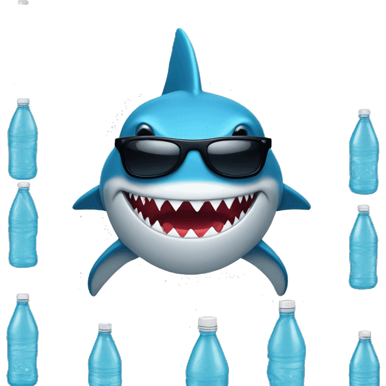 Shark with a Gatorade bottle band wearing sunglasses emoji