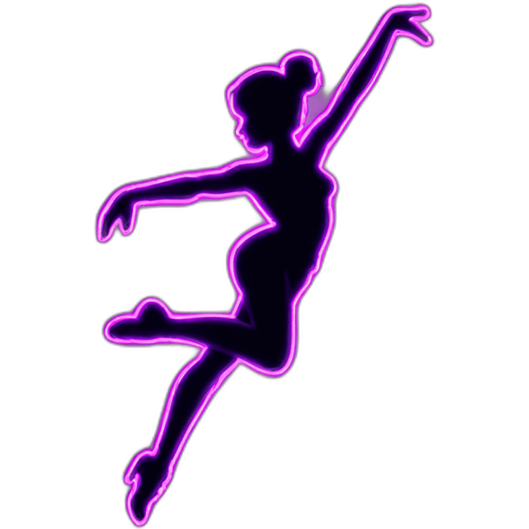 Sexy silhouette non-gender model dancer neon sign emoji