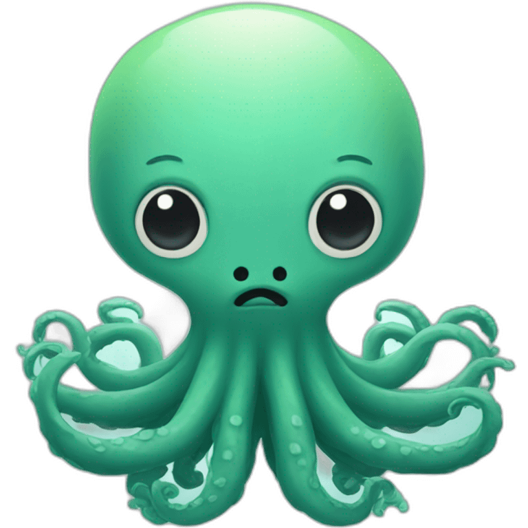 cute kraken cute face meditate emoji