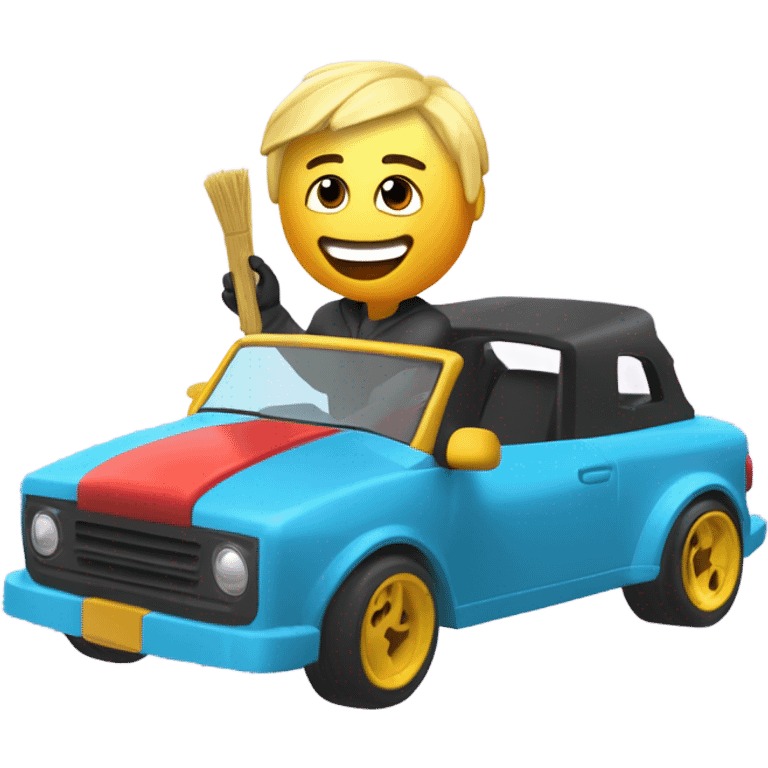 Roblox noob driving a car saying IM DRIVING IN ME MUMS CAR BROOM BROOM emoji