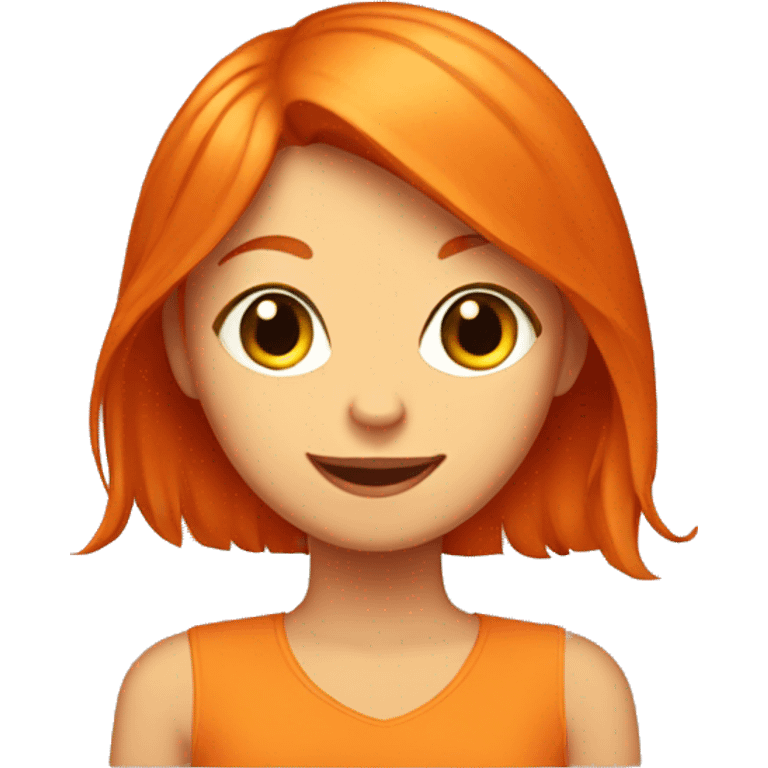 orange cat and girl with red hair emoji