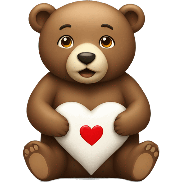 bear sitting with heart emoji