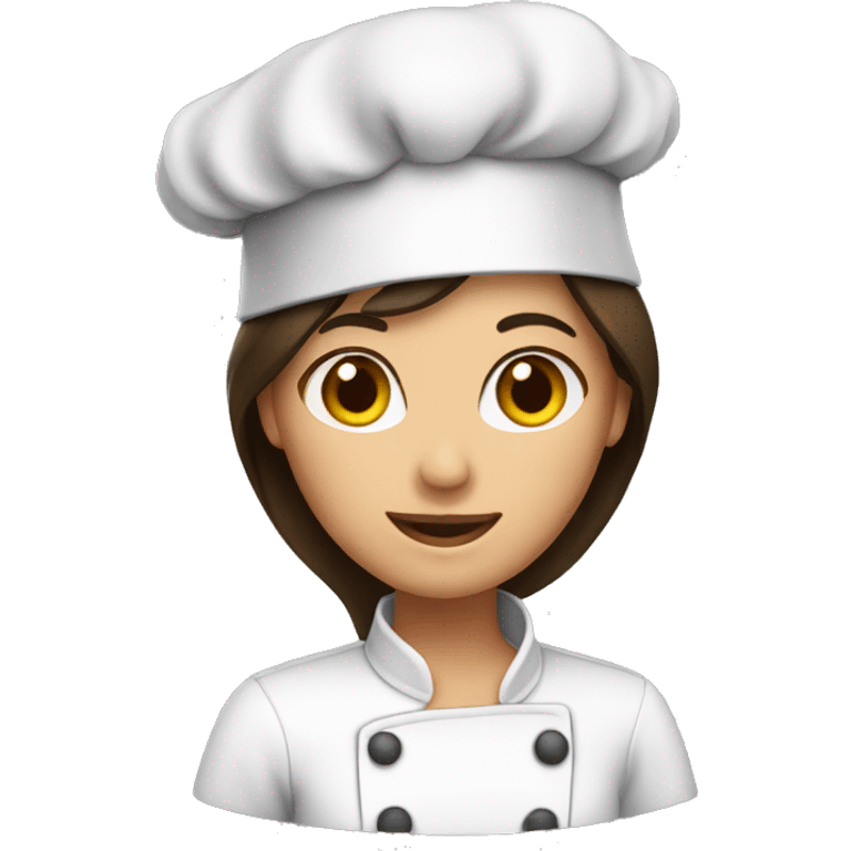 Brunette with chef hat emoji