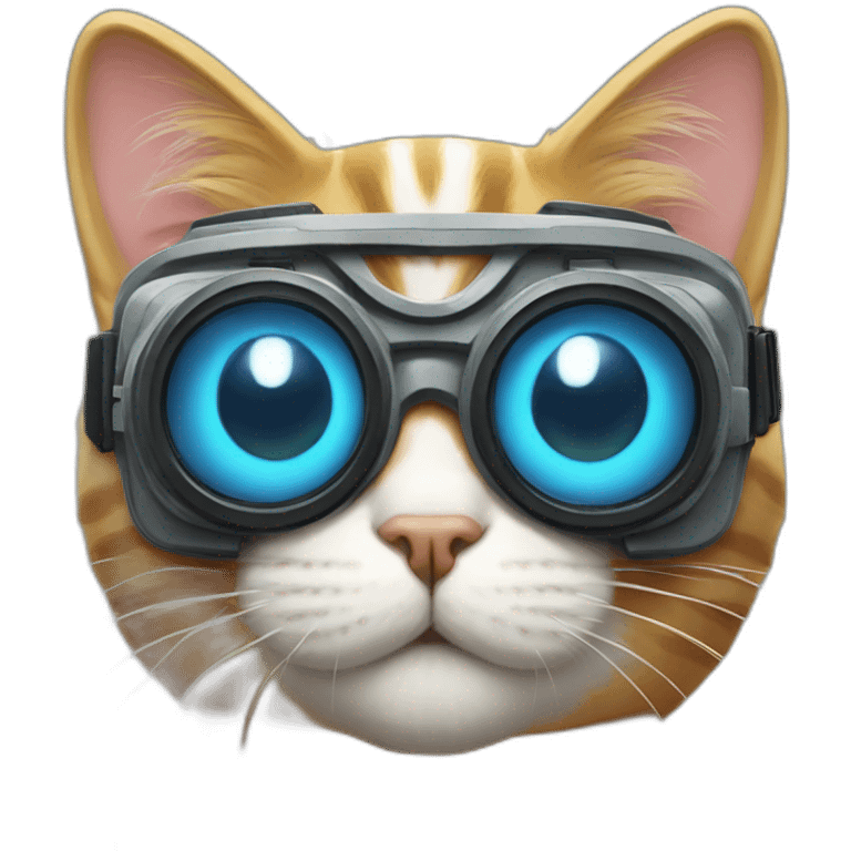 Cat with nightvison goggles emoji