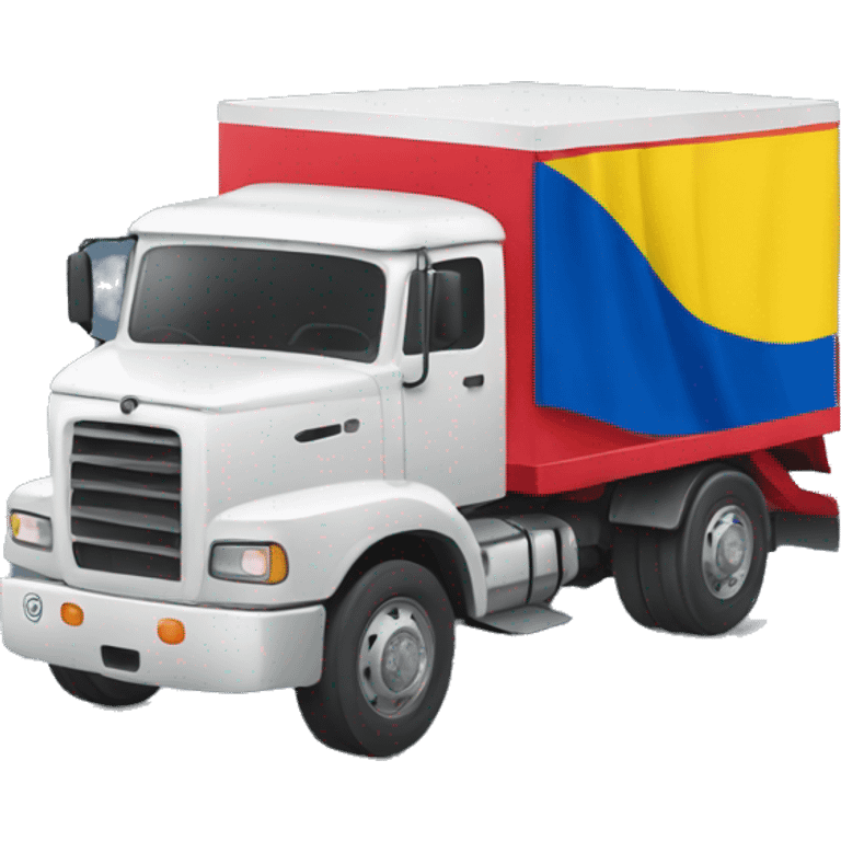 camion de envio con la bandera de colombia emoji