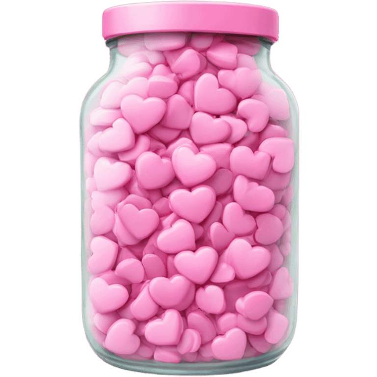 Jar full of pink hearts emoji