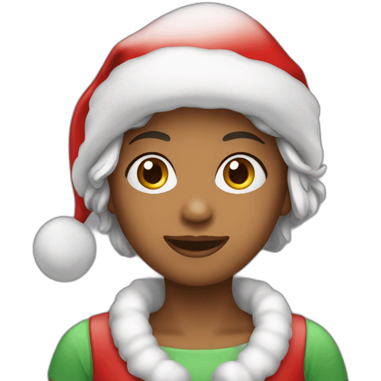 christmas girl from laptop emoji