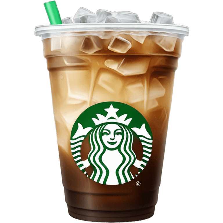 Starbuck ice coffee with ice cubes emoji